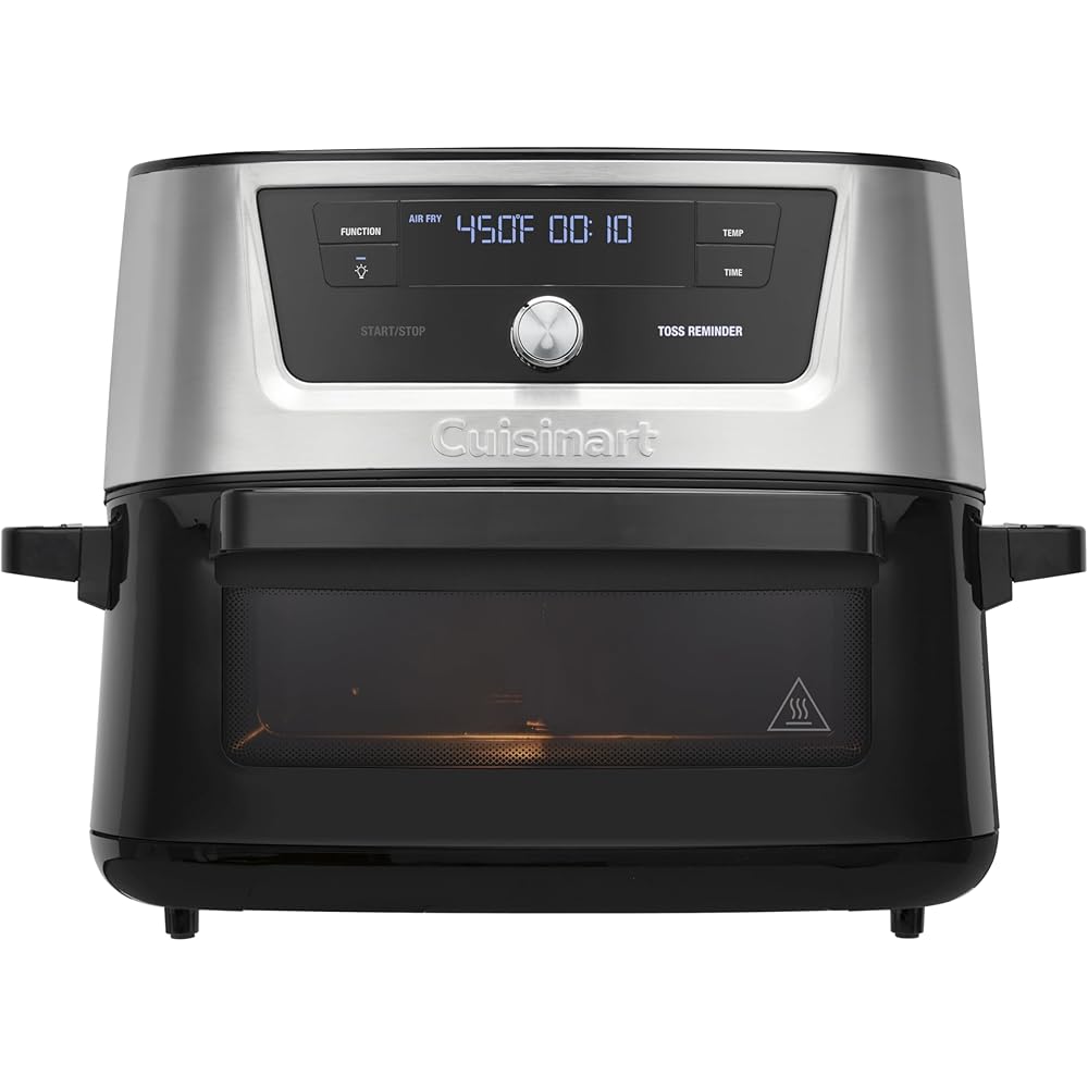 Cuisinart Air Fryer, 9-Quart Basket Stainless Steel Fryer Oven with 6 Presets to Roast, Bake, Broil, Air Fry, Dehydrate and Keep Warm, Dishwasher-Safe Parts, Quick &amp; Easy Meals, AIRX-221, Black