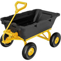 VINGLI Heavy Duty Dump Cart Wagon, 770LBS Quick-Release Dump Poly Wheelbarrow, 10in All-Terrain Pneumatic Tires Garden Wagon for Garden, Yard, Beach
