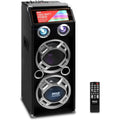 Pyle Wireless Active PA Speaker System 1000W Portable High Powered Bluetooth Compatible Outdoor Sound Speaker w/ USB SD MP3 FM Radio AUX RCA LED DJ Lights 35mm Stand Mount, Remote