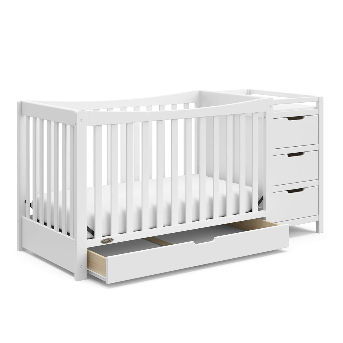 Graco REMI Convertible Crib and Changer with Premium Foam Mattress (White)
