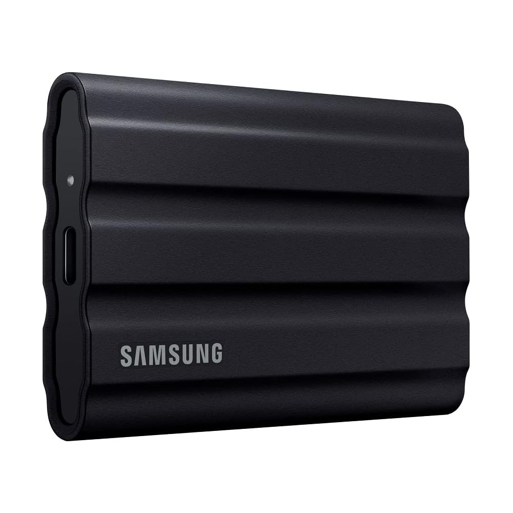Samsung T7 Shield 2TB, Portable SSD, up-to 1050MB/s, USB 3.2 Gen2, Rugged,IP65 Water &amp; Dust Resistant, for Photographers, Content Creators and Gaming, Extenal Solid State Drive (MU-PE2T0S/AM), Black
