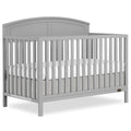 Dream On Me Storybrooke 5-in-1 Convertible Full-Size Baby Crib in Pebble Grey, GreenGuard Gold &amp; JPMA, Convert to Toddler, Day &amp; Full-Size Bed, Sustainable Pinewood, 3 Mattress Heights