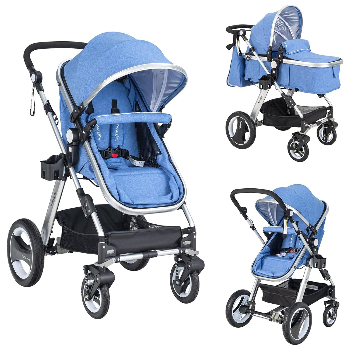 Baby Joy 2-in-1 Convertible Bassinet Reclining Baby Stroller