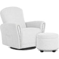 Evolur Vienna Swivel Glider Rocking Chair with Ottoman (Fog Gray)