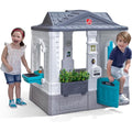 Step2 Neat &amp; Tidy Cottage Kids Playhouse, Indoor/Outdoor Playset, Interactive Play with Sounds, Made of Durable Plastic, for Toddlers 1.5+ Years Old, Grey