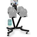 Lifepro Adjustable Dumbbell Stand Rack Compatible with PowerFlow Plus, PowerUp Plus, and for More BrandsPhone Holder, featured Castors Home Gym Storage and Convenient Strength Training