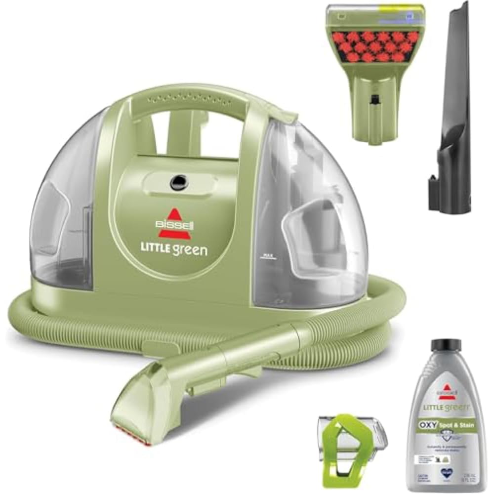 BISSELL Little Green Multi-Purpose Portable Carpet and Upholstery Cleaner, Car and Auto Detailer, with Exclusive Specialty Tools, Green, 1400B Carpet Steam Cleaners