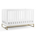 Delta Children Jade 4-in-1 Convertible Baby Crib (Bianca White, Bronze)