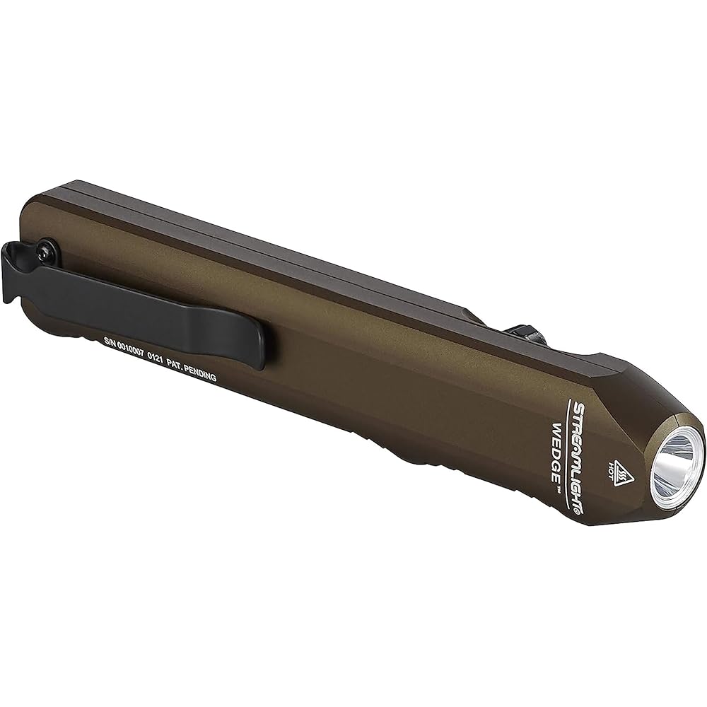 Streamlight 88811 Wedge 300-Lumen Slim Everyday Carry Flashlight, Includes USB-C Cable and Lanyard, Coyote