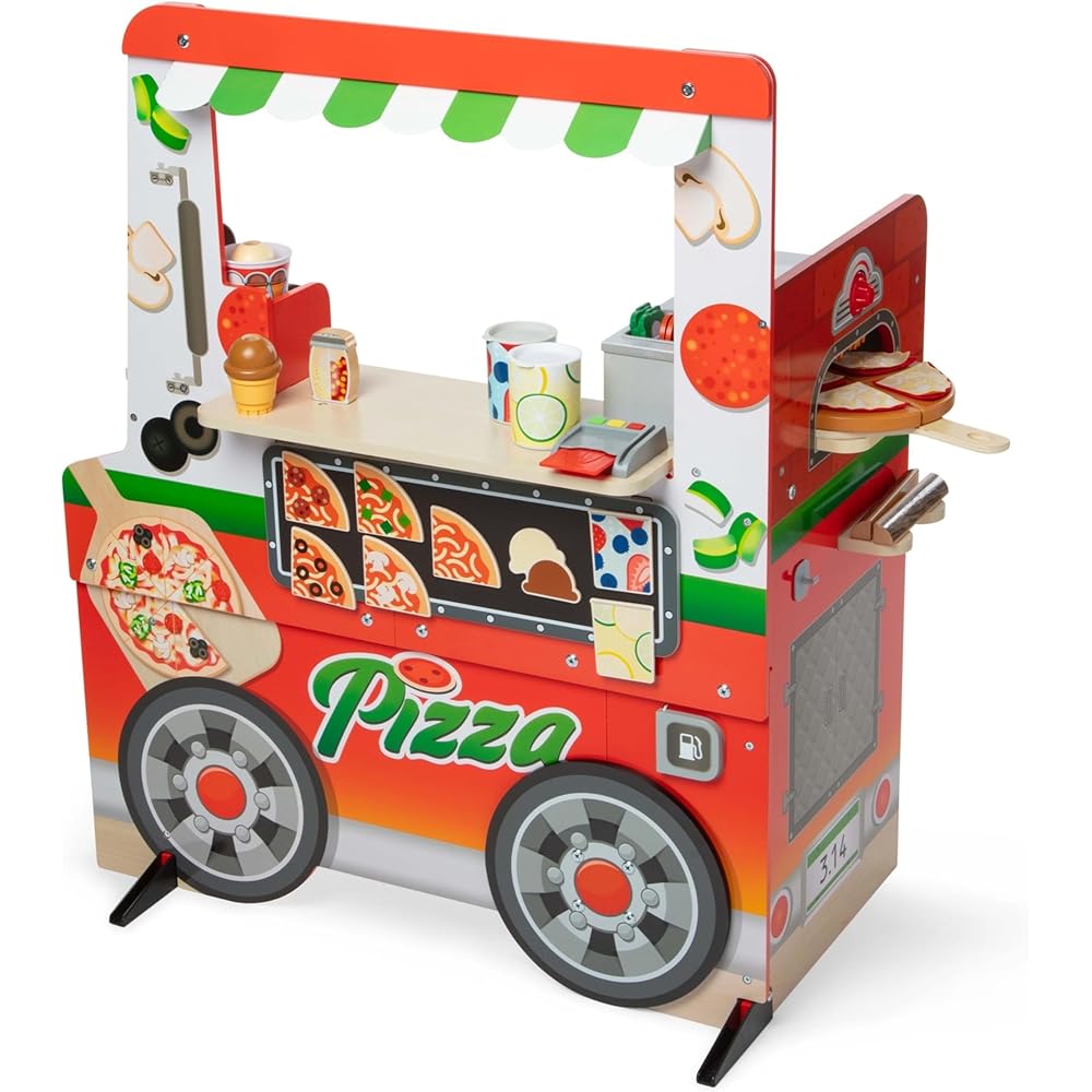 Melissa & Doug Wooden Pizza Food Truck Activity Center