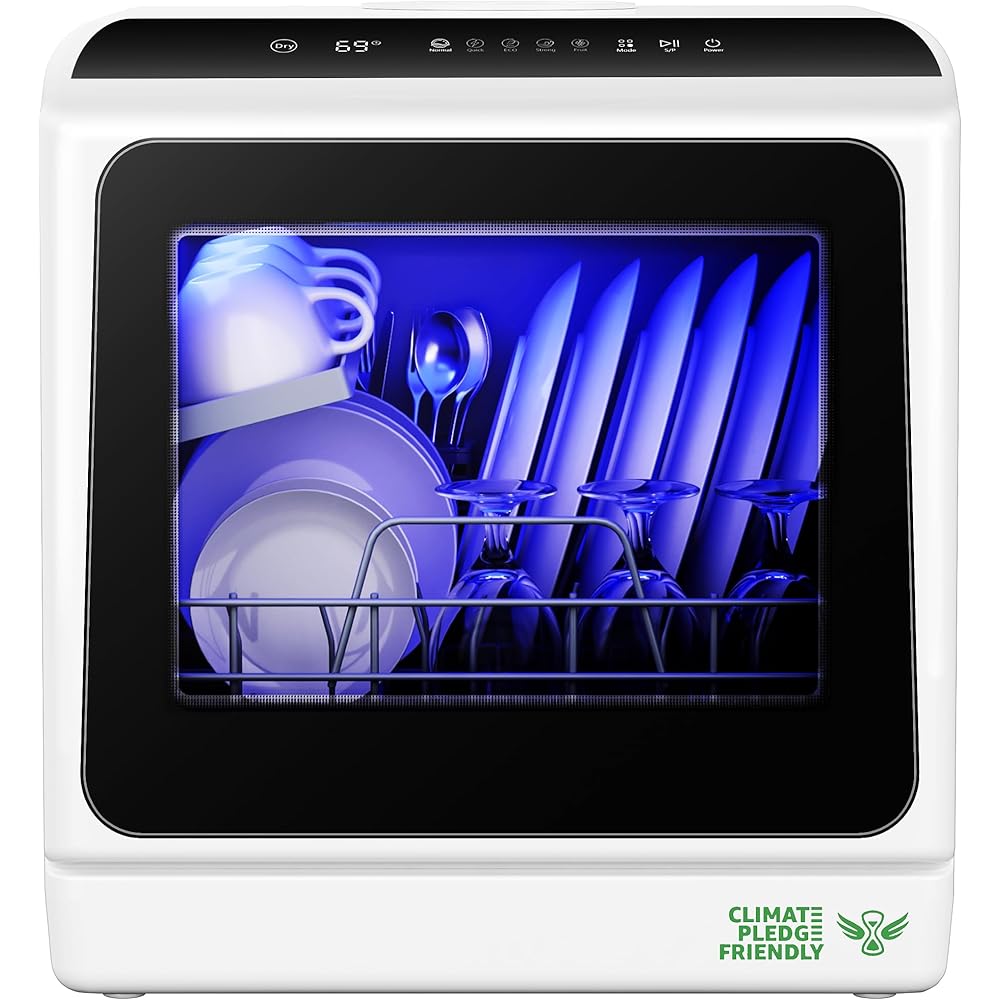 Countertop Portable Dishwasher with 5-Liter Built-In Water Tank