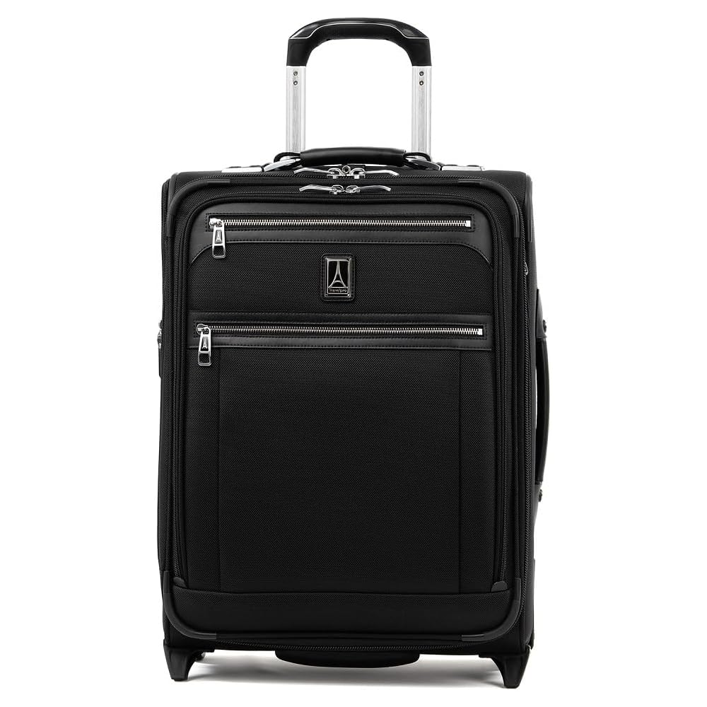 | Travelpro Platinum Elite Softside Expandable Carry on Luggage, 2 Wheel Upright Suitcase, USB Port, Men and Women, International, Shadow Black, Carry On 20-Inch | Suitcases