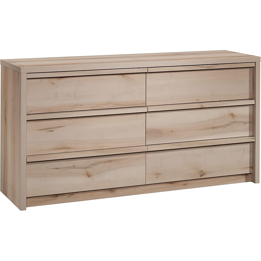 Sauder Harvey Park 6 Drawer Dresser for Bedroom Wooden Dressers &amp; Chest of Drawers, in Pacific Maple