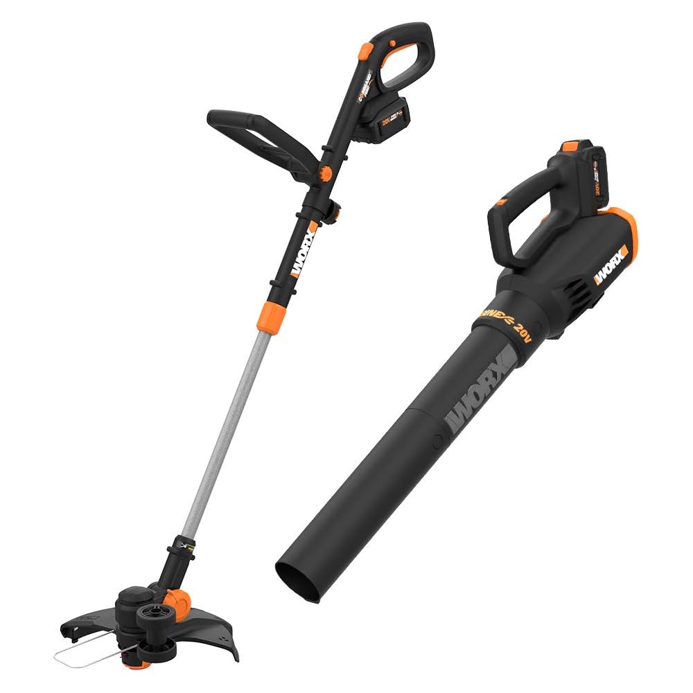 WORX 20V GT Revolution 12" 4.0Ah Cordless String Trimmer &amp; Turbine Leaf Blower Power Share Combo Kit WG930.3 (Batteries &amp; Charger Included)