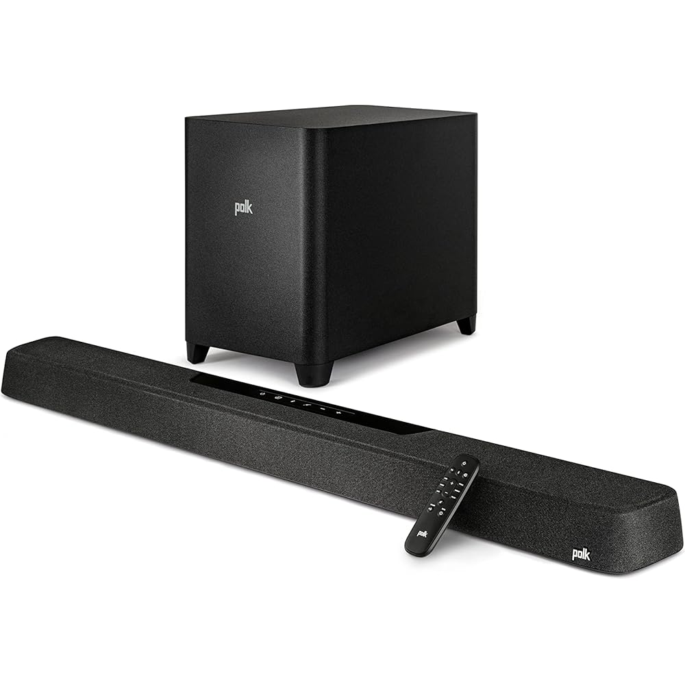 Polk Audio MagniFi Max AX 5.1.2 Channel Sound Bar with 10" Wireless Subwoofer, Dolby Atmos and DTS:X Certified, Polk's Patented VoiceAdjust &amp; SDA Technologies, Easy Setup, Black