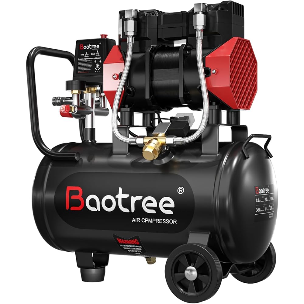 10-Gallon Portable Ultra-Quiet Oil-Free Air Compressor (2HP)