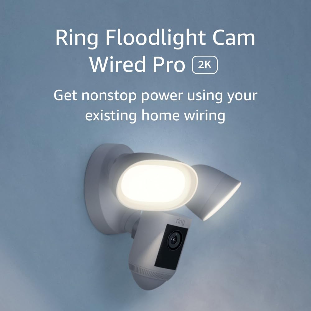 Ring Floodlight Cam Wired Pro Security Camera (White)
