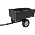 AUTOSAVER88 500Lb Steel Dump Cart Tow Behind Lawn Dump Cart for Lawn Tractor Black