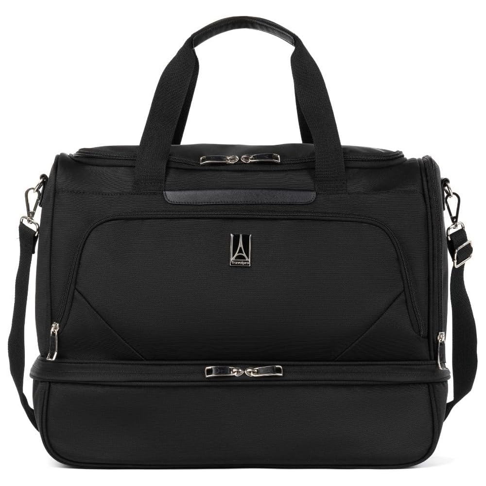 | Travelpro Maxlite 5 Softside Carry-on Weekender with Drop-Bottom Compartment, Lightweight Overnight Travel Duffel Bag, Men and Women, Black, 19-Inch | Travel Duffels