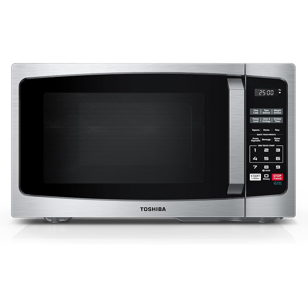 TOSHIBA ML-EM09PA(SS) 0.9 Cubic Feet 900W Countertop Microwave Oven