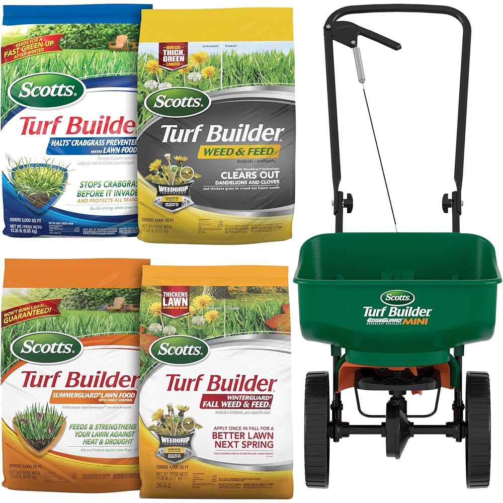 Scotts Turf Builder Northern Lawn Bundle with EdgeGuard Mini Spreader