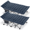 DoCred Heavy-Duty Folding Camping Cot with Mattress (2-Pack)