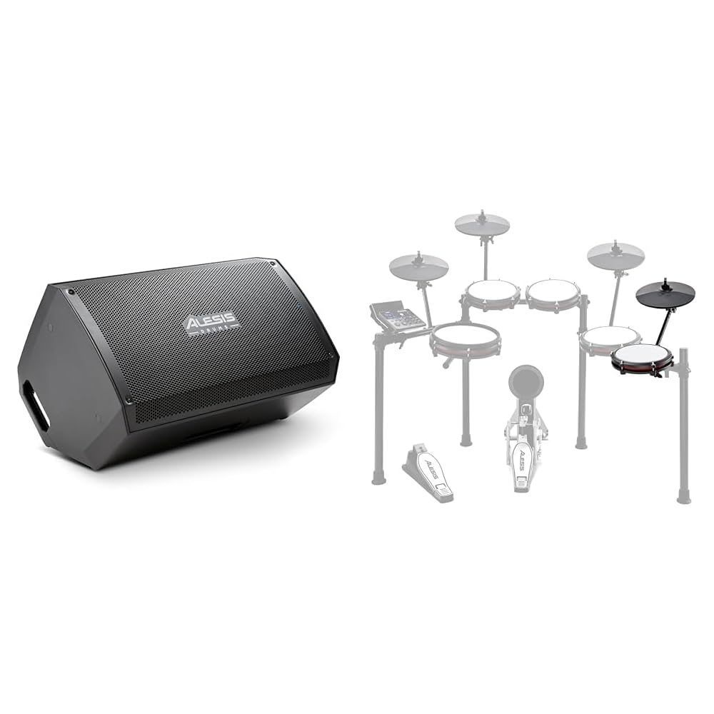 Alesis Strike Amp 12 MK2 Drum Amp with Nitro Max Expansion Pack Mesh Tom Pad, Cymbal