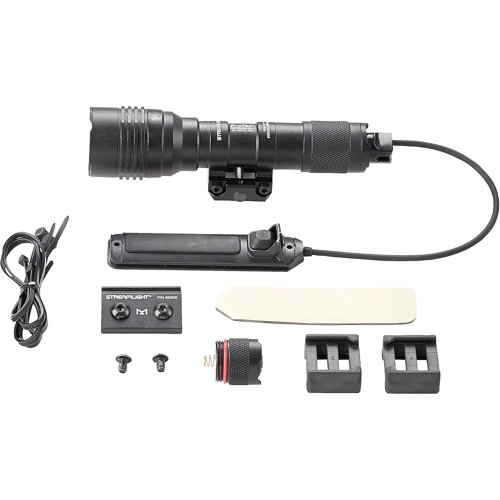 Streamlight 88066 ProTac Rail Mount HL-X 1000-Lumen Multi-Fuel Weapon Light with Remote Switch, Tail Switch, Clips, and CR123A Batteries, Box, Black