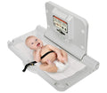 Alpine Wall Mounted Baby Changing Station Horizontal Baby Changing Table Foldable Diaper Tables with Safety Strap for Commercial Bathroom, ADA Complaint (Hardware Included) White Gray