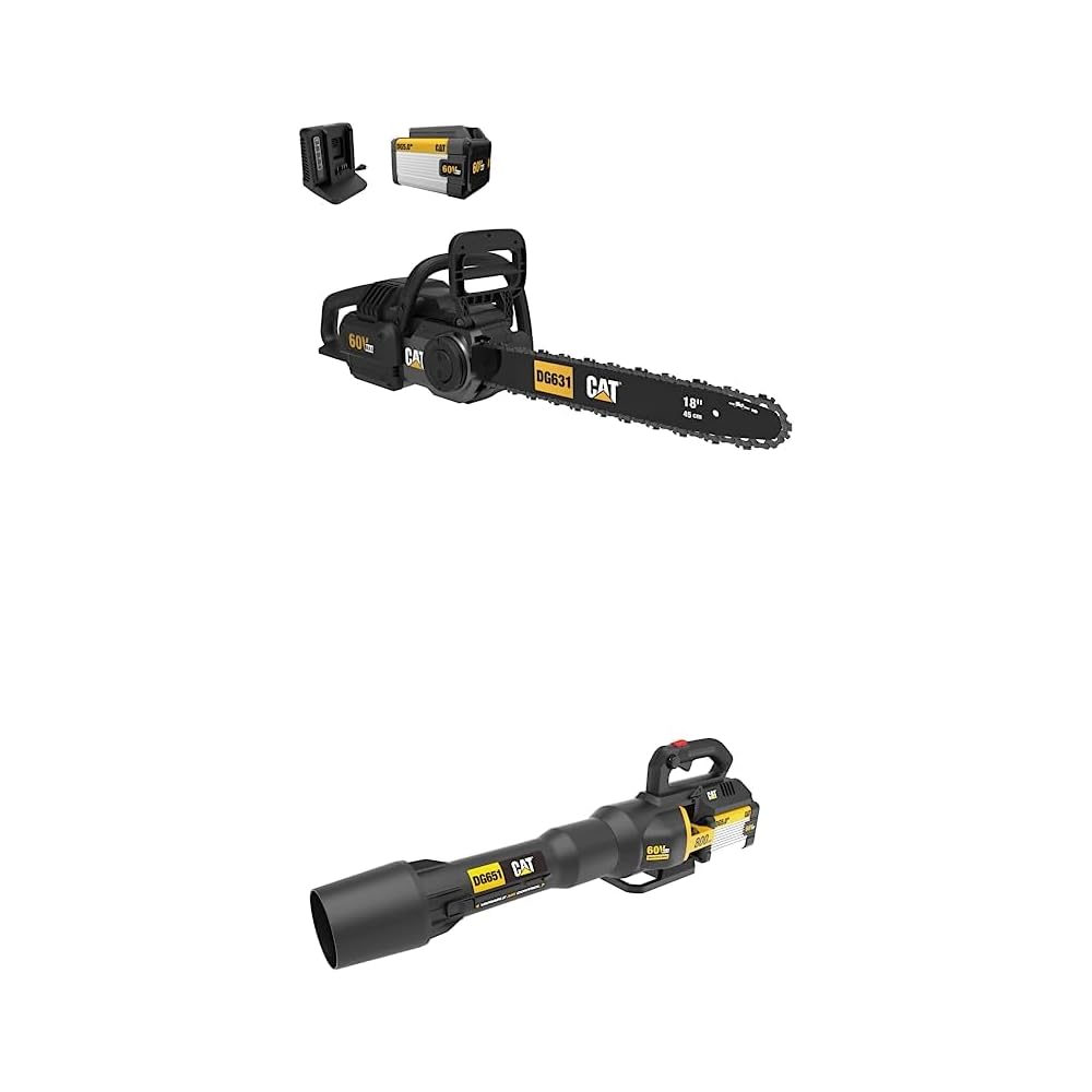 Cat 60V Brushless 16-Inch Chainsaw and 800 CFM Leaf Blower Combo Kit