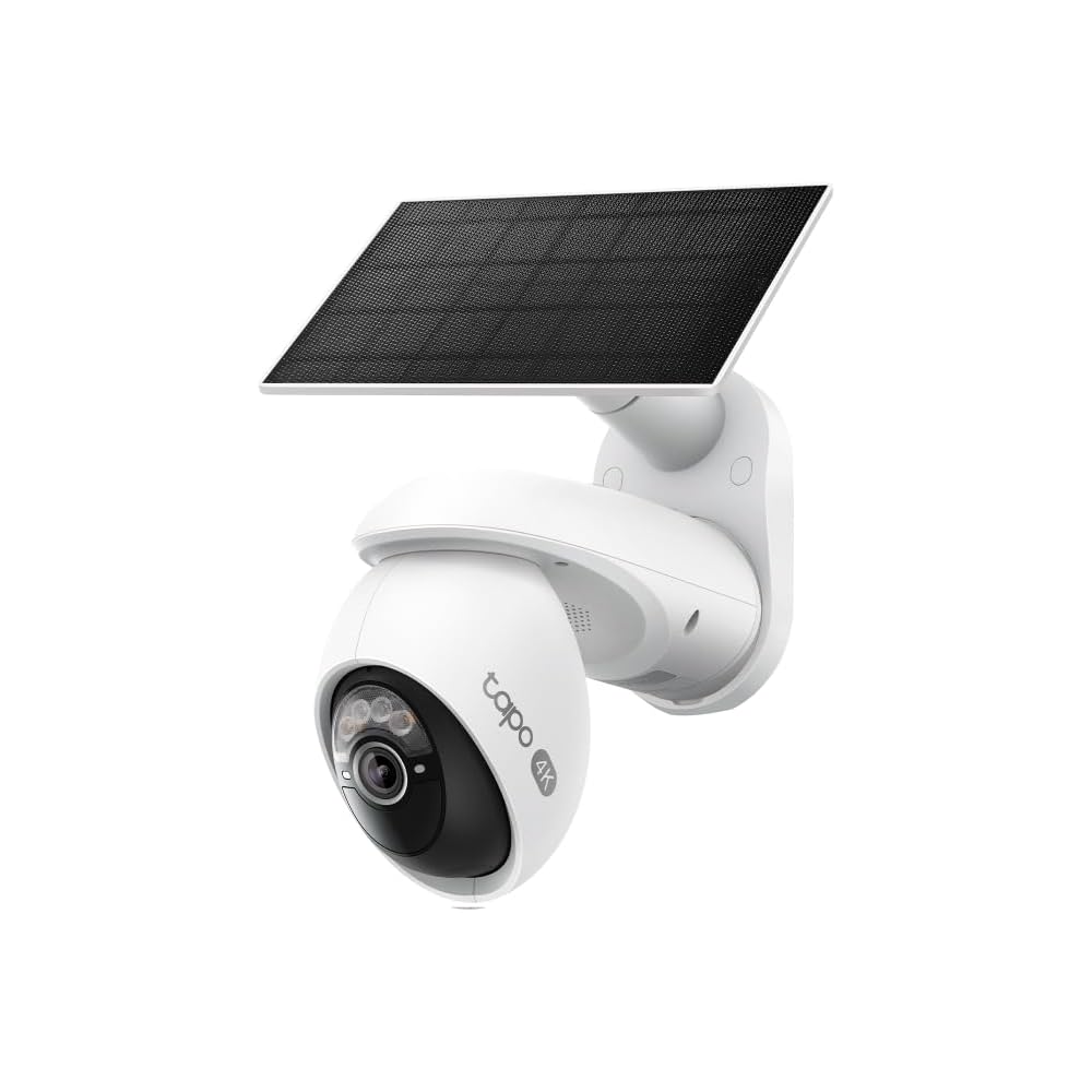 Tapo 4K Outdoor Camera Wireless, Battery Camera w/Solar Panel, 360° Pan, 24/7 Time-Lapse Capture, Free Person/Vehicle Detection, SD/Cloud Storage, Works w/Alexa and Google Home, VistaCam 360