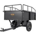 VEVOR Heavy Duty ATV Dump Cart Steel Tow Behind trailer, 750 lbs, 15 Cubic Feet Garden Utility with Removable Sides