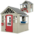 Delta Children MySize Deluxe Outdoor Playhouse with Play Sink with Running Water, Picnic Table &amp; Mailbox – Premium Wooden Cedar Playhouse for Kids, Grey