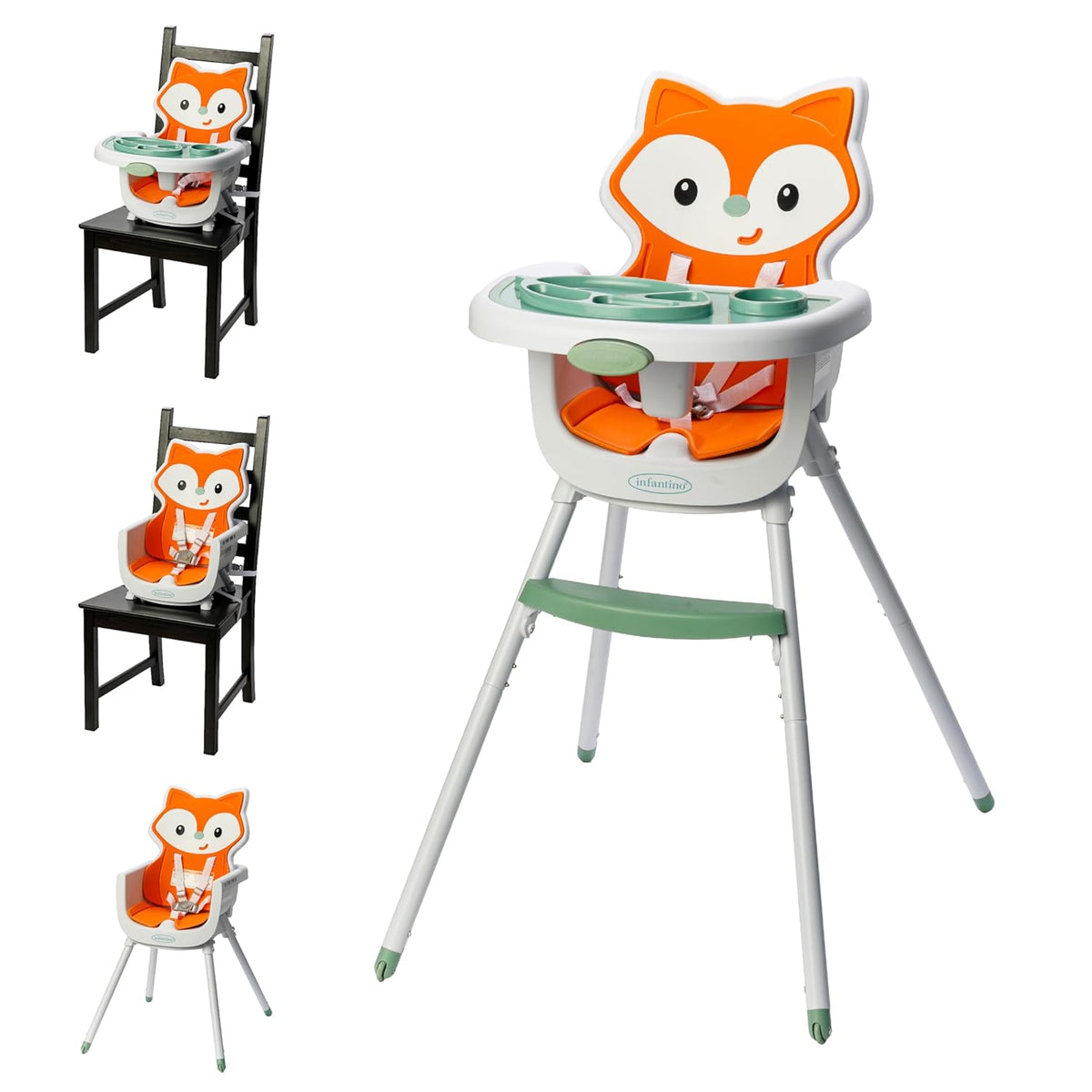 4-in-1 Convertible High Chair and Booster (Fox Theme)