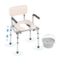 Vevor Bedside Commode Chair with Padded Seat and Drop-Down Arms